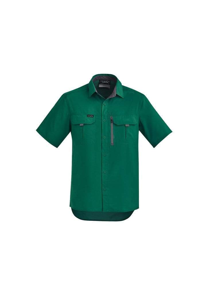 SYZMIK Men's Outdoor Short Sleeve Shirt ZW465 Work Wear Syzmik Green 7XL 